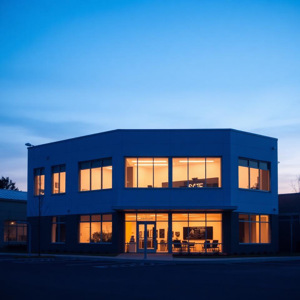 Medical office at dusk